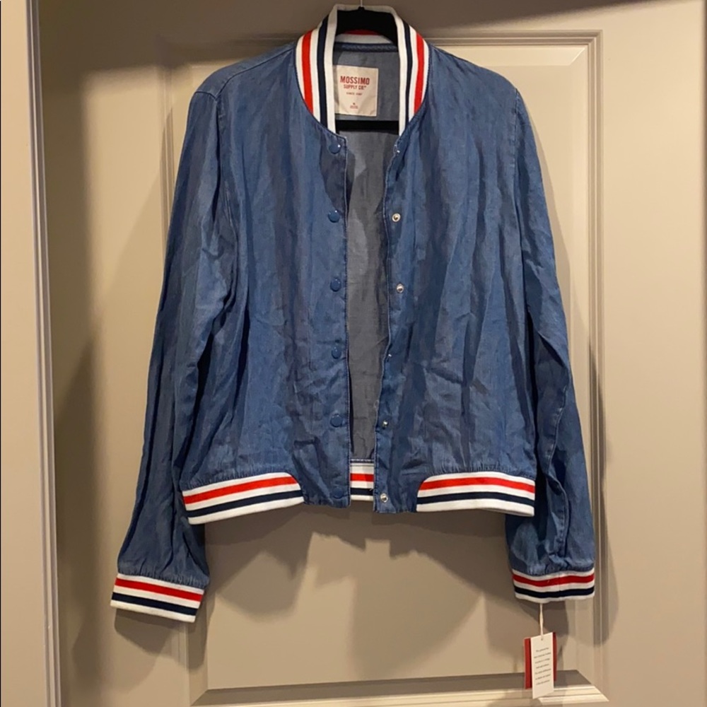 NWT! Mossimo supply co. denim bomber jacket